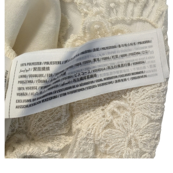 Abercrombie & Fitch Sheer Floral Lace over Ivory Slip Dress SZ XS Perfect Condit - Picture 9 of 10